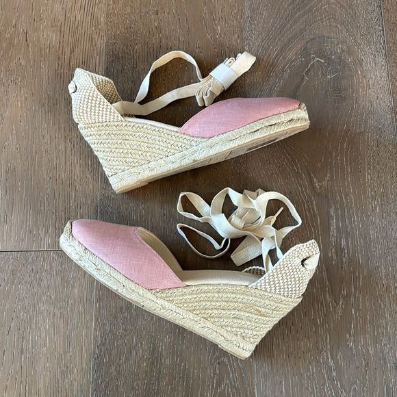 Soludos Tall Wedge Linen Espadrilles in Dusty Rose - Picture 3 of 13